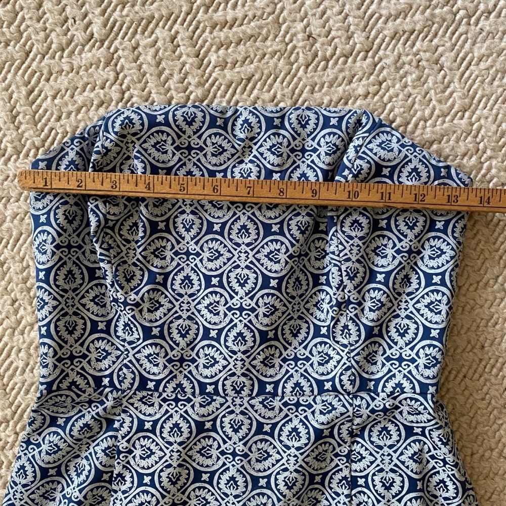Vineyard Vines Tile Indigo Strapless Dress - 0 - Picture 7 of 9